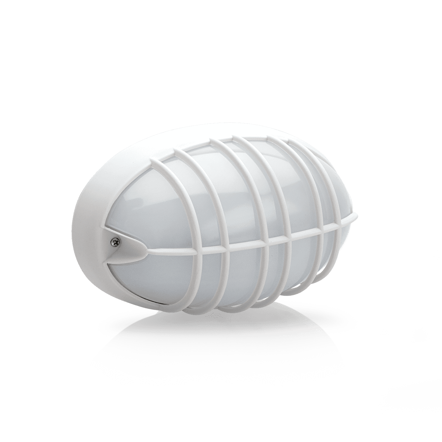 APLIQUE OVAL PLÁSTICO COM GRELHA 205MM BRANCO