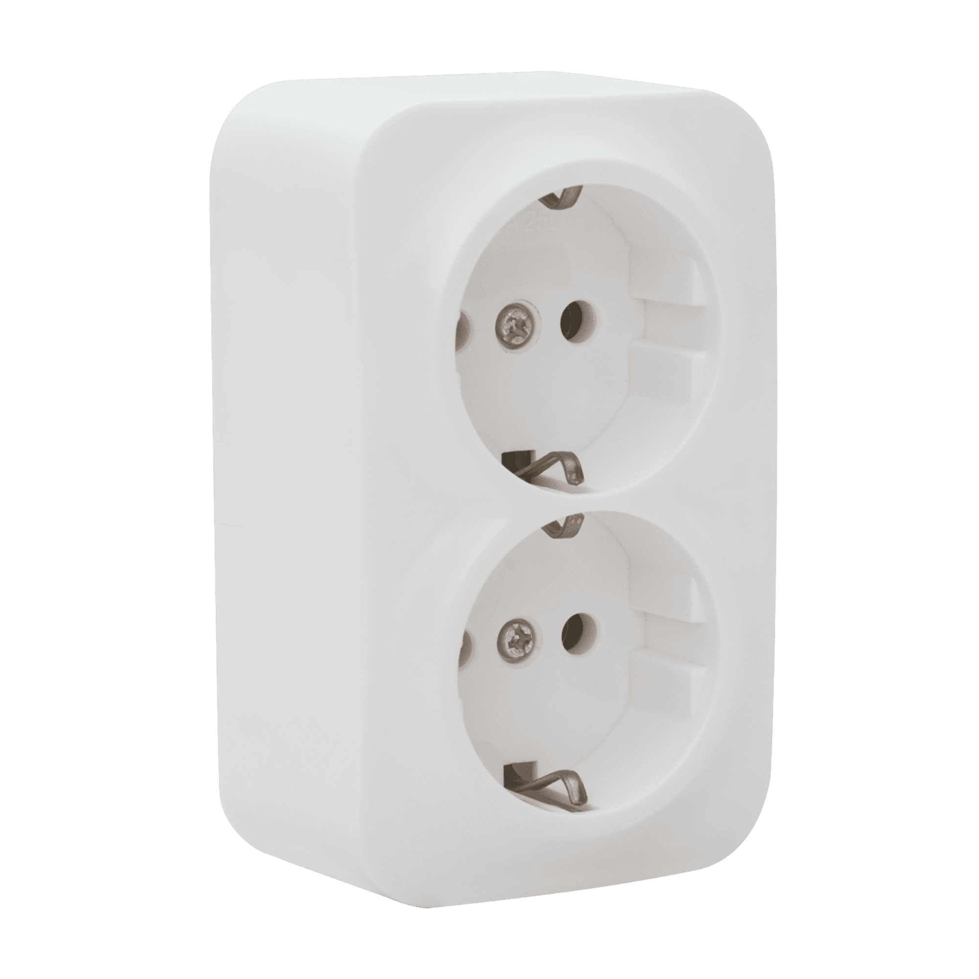 TOMADA SCHUKO DUPLA 2X2P+T ATLÂNTICO 16A COM OBTURADORES