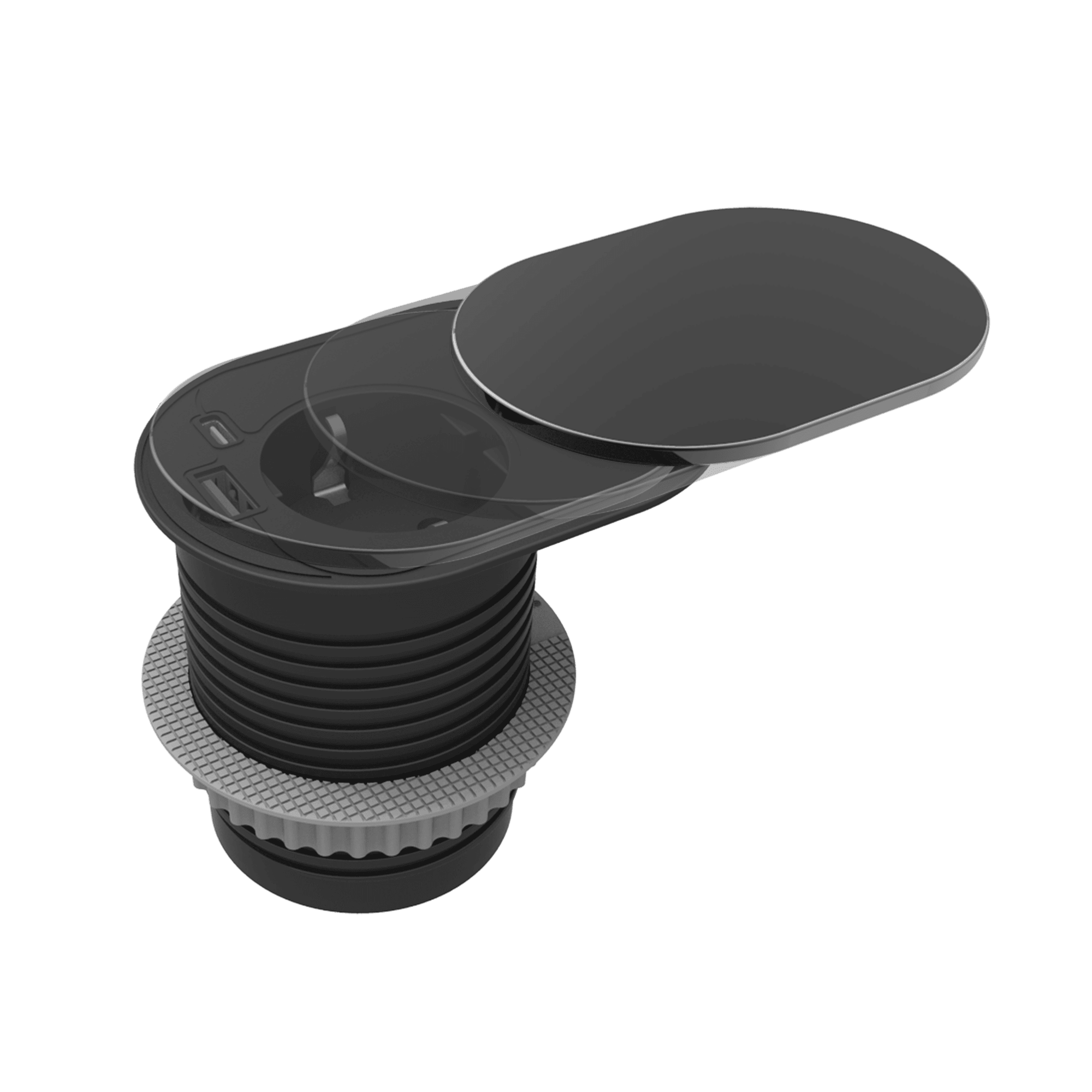 TOMADA SECRETARIA COM TAMPA DESLIZANTE 2P+T 16A/USB A+C