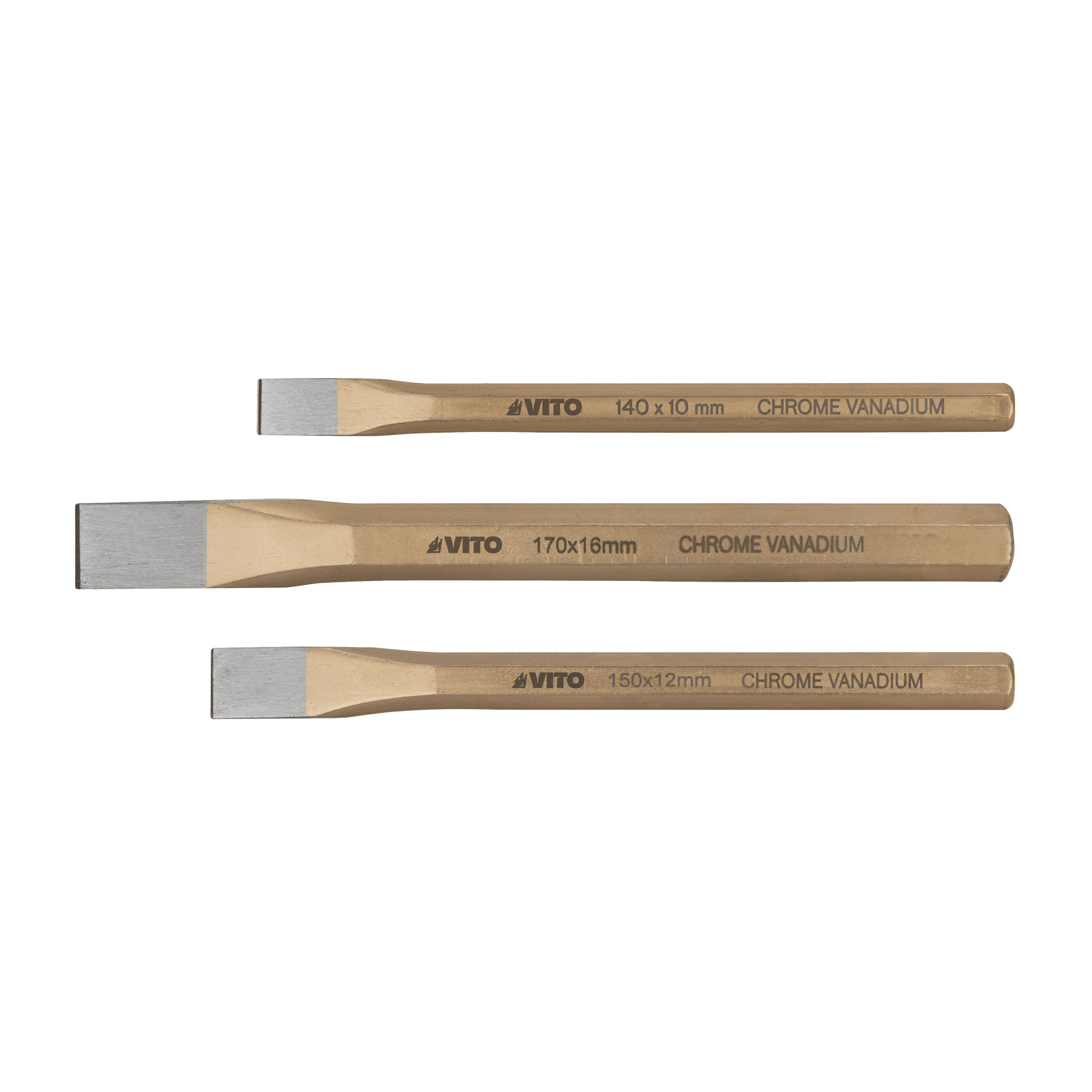 Vice3 set of 3 steel cold chisels vito