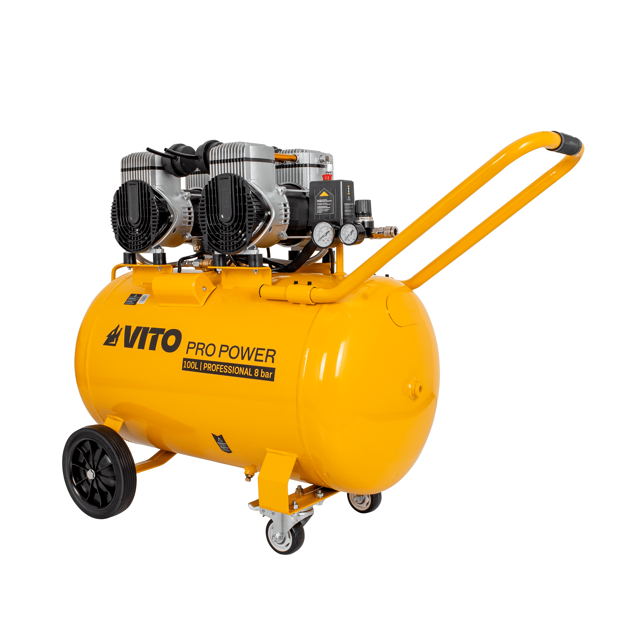 COMPRESSOR SEM ÓLEO SILENCIOSO 100LT 8 BAR 4.0CV                                                                        