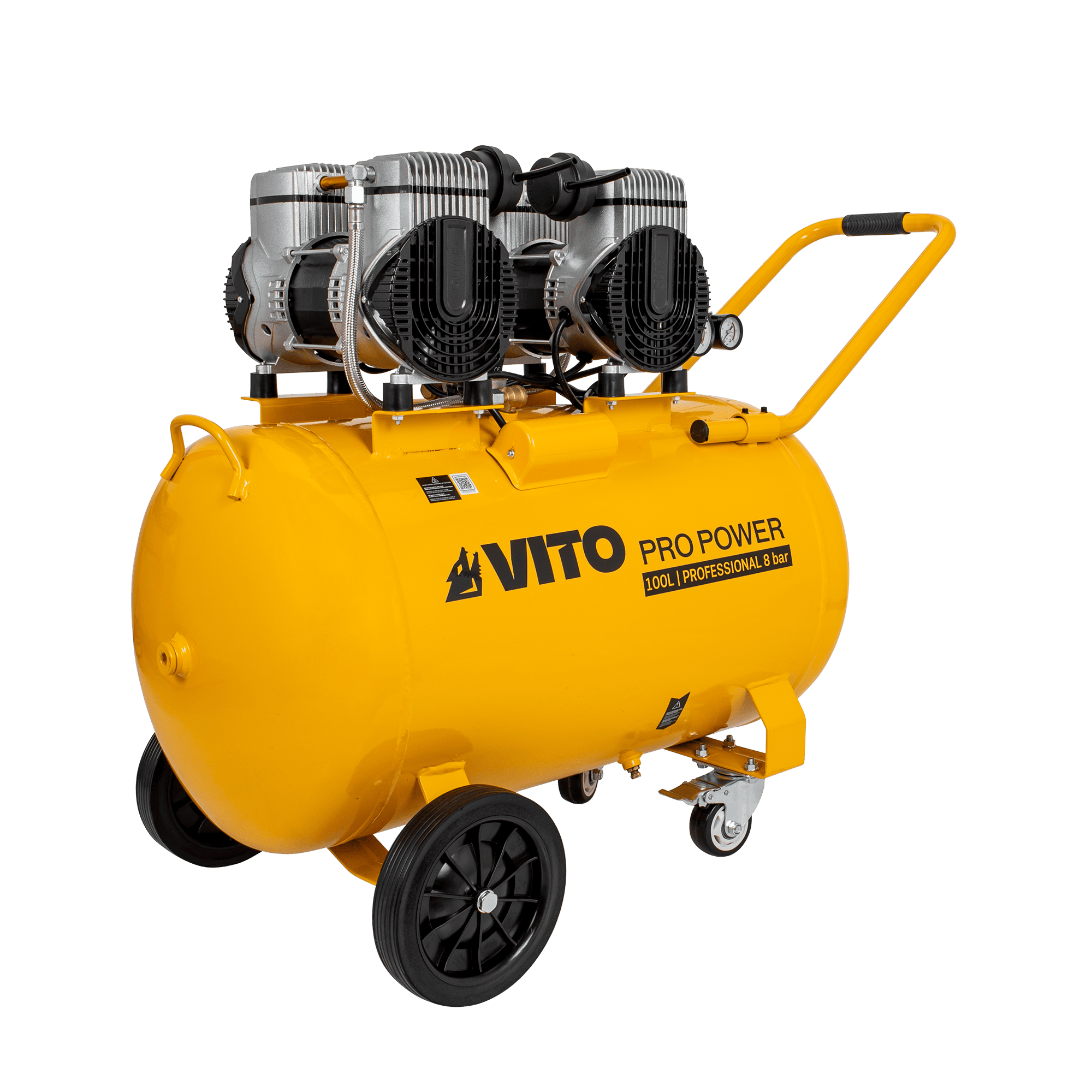 COMPRESSOR SEM ÓLEO SILENCIOSO 100LT 8 BAR 4.0CV                                                                        